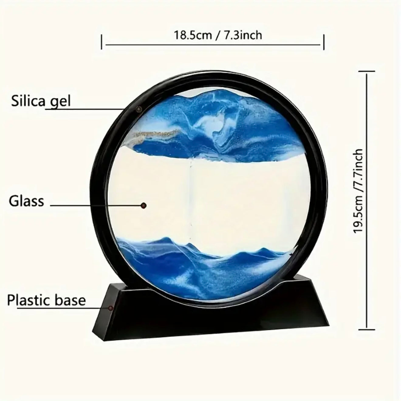 3D Moving Sand Art Glass