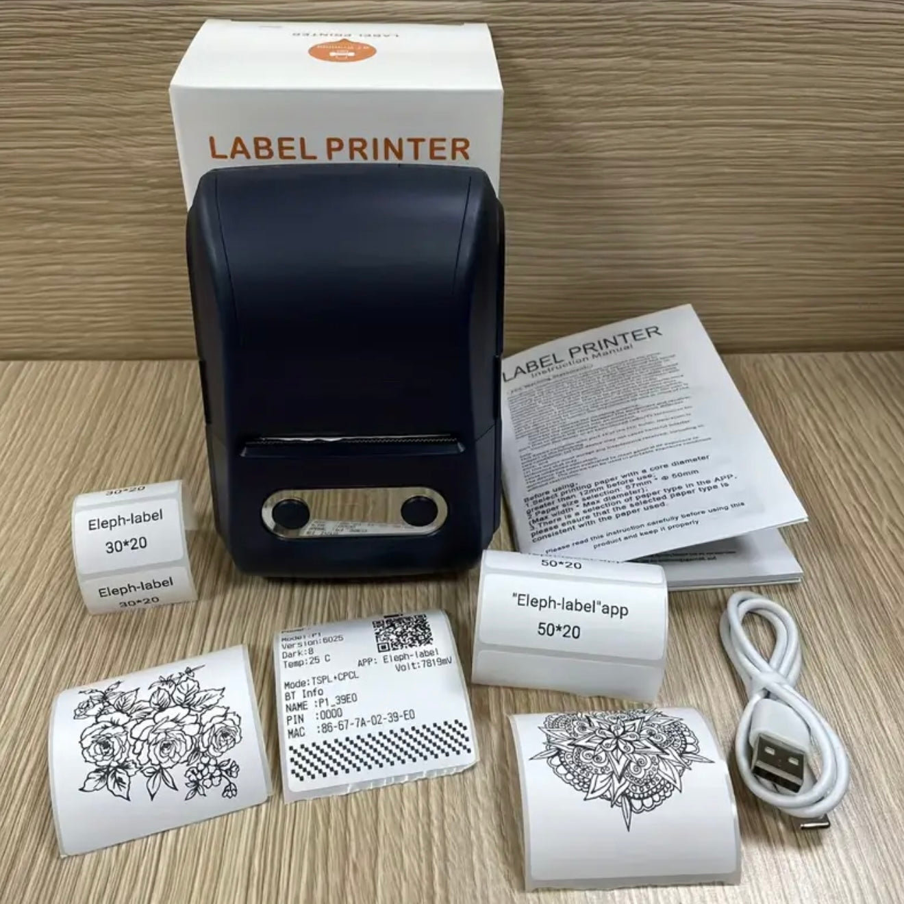 Portable Wireless Thermal Label Printer