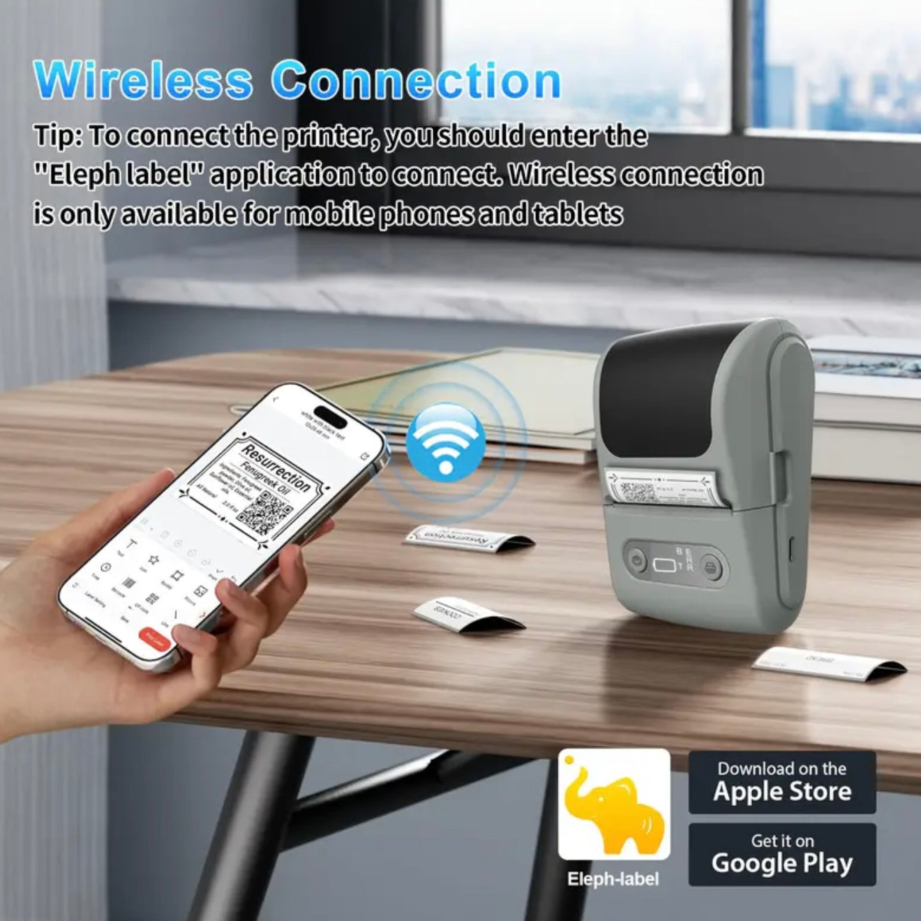 Portable Wireless Thermal Label Printer